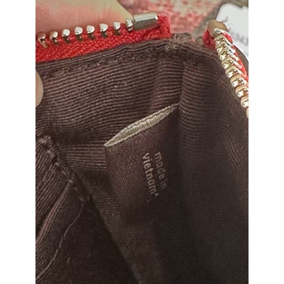 Coach F34316 Red Coated Canvas Baby Bouquet Corner Zip Wristlet Purse Wallet NWT - Picture 9 of 11